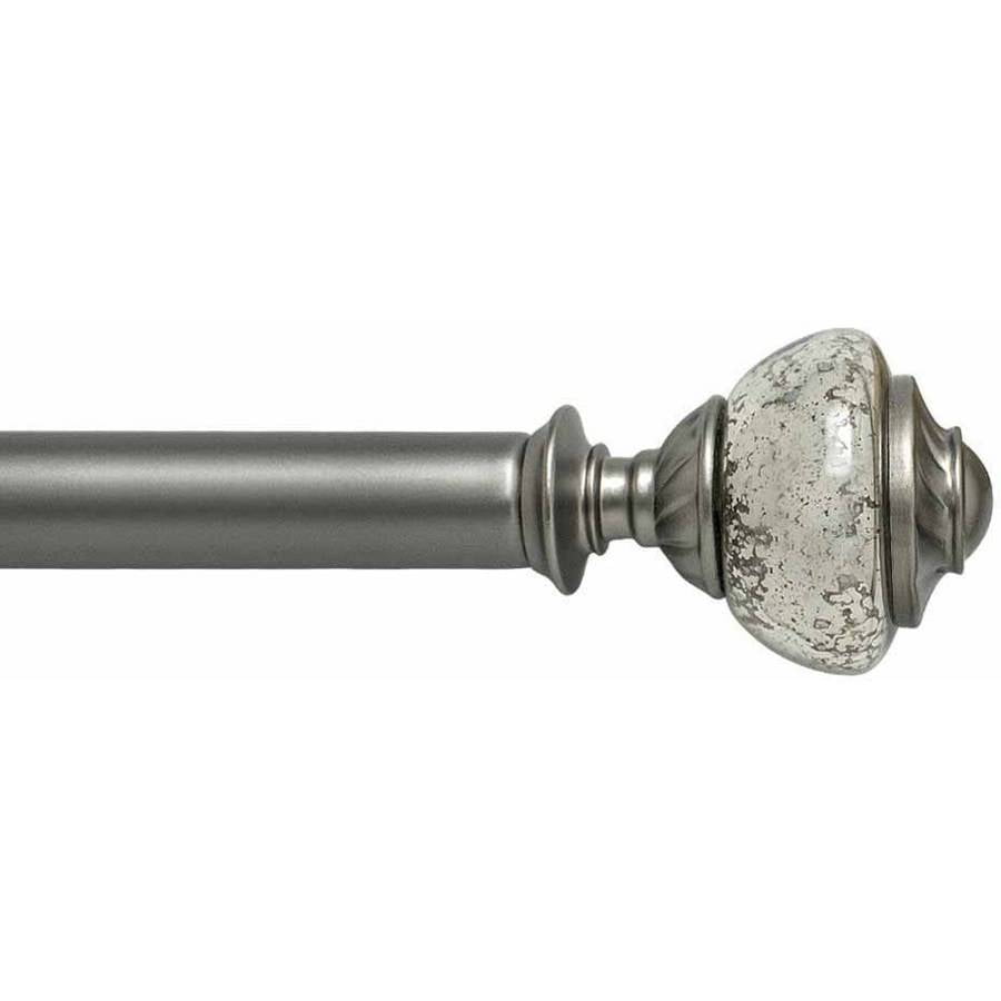 Isak 24 to 48 inches Satin Nickel CHICOLOGY Curtain Rod French Country Twist Knob Finial 