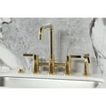 thumbnail image 2 of Kingston Brass KS8282CTLBS Continental Two-Handle 4-Hole Deck Mount Bridge Kitchen Faucet with Brass Side Sprayer in Polished Brass, 2 of 8