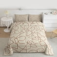 thumbnail image 2 of jejeloiu Abstract Waves Lines Twin Comforter Sets,Khaki Brown Bedding Set For Teens Kids Reversible 2 Pieces, 2 of 8