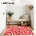 thumbnail image 3 of ODIKA 6'x9' Machine Washable Non-Slip Area Rug, Cane Stripe Latch Needlework Kit Peppermint Swirl Design Canvas High Traffic Rug with Pad, Red, 647369, 3 of 8