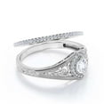 thumbnail image 2 of Antique Style Gorgeous Art deco 1.75 Carat Round Cut Diamond Moissanite Unique Engagement Ring, Vintage Look Wedding Ring in 10k Solid White Gold, Gift For Her, Promise Ring, Bridal Rings Set, 2 of 3