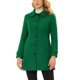 thumbnail image 1 of Abrigo de invierno de una sola botonera con cuello Peter Pan para mujeres Inspire Chic, XS, verde sólido, 1 of 7