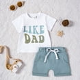 thumbnail image 2 of peqiut Baby Toddler Boys Shorts CLothes Set 3 6 12 18 24 Months 2T 3T Short Sleeve Letter Print T-shirt with Elastic Waist Shorts Summer Outfit, 2 of 6
