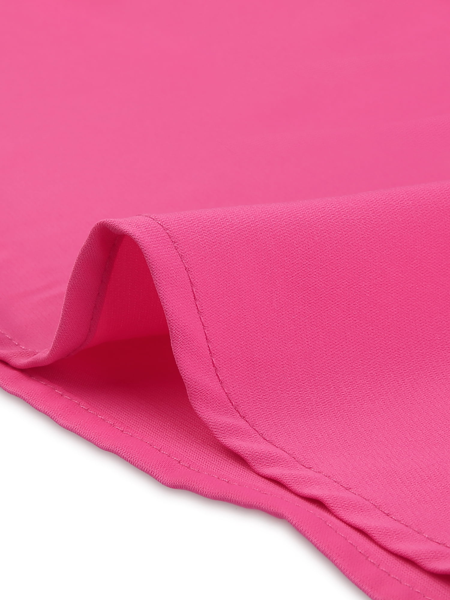DARING DIVA Women's Ruffled Trim Pleated Plain Blouse Top M Neon Pink