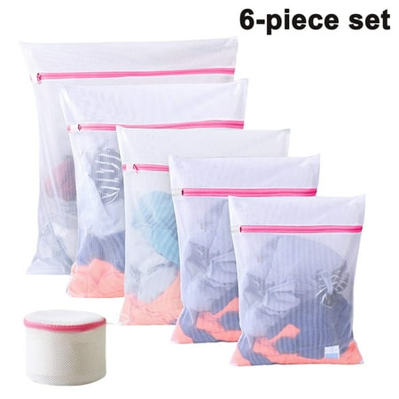 

6 Pcs Mesh Laundry Bags for Delicates Travel Storage Organizer Pack Garment Washing Bags for Clothes Bras Underwear Socks Lingerie