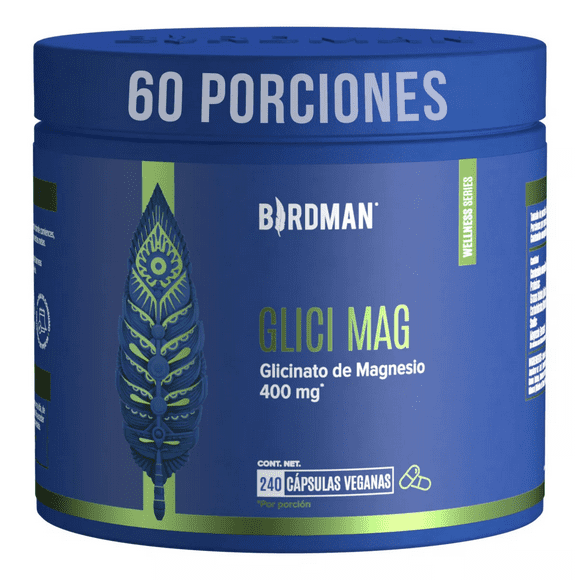 Birdman Glicinato De Magnesio 400 Mg | Sin Aditivos | 60 Porciones | 240 Cápsulas