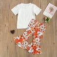thumbnail image 5 of Douhoow Summer Little Girls Clothes Set 2pcs Short Sleeve T Shirts Sunflowers Flare Pants 2-7Y, 5 of 7