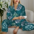 thumbnail image 6 of Pofeuu whiter Snowflake balloons Print Womens Pajamas Set Long Sleeve Sleepwear Button Down Nightwear Soft Pj Lounge Sets Button Down Pajamas Women-XX-Large, 6 of 7