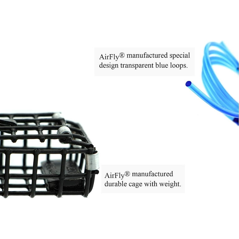 AirFly 6-Loops 5oz Crab Trap for Fishing Pole: Catches Dungeness, Rock & Blue Crabs, Made in USA (2 Pcs), Size: 14 in