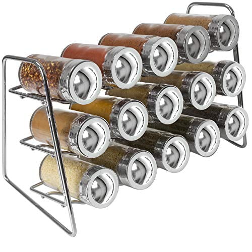 Sorbus Spice Rack Stand Holder with 15 Glass Bottle Spice Jars, Great spice rack organizer for
