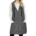 thumbnail image 7 of Puffer Vest Women Winter Warm Long Quilted Sleeveless Jackets with Pockets Lightweight Zip Up Puffy Coat Outerwear Dark Gray XL, 7 of 7
