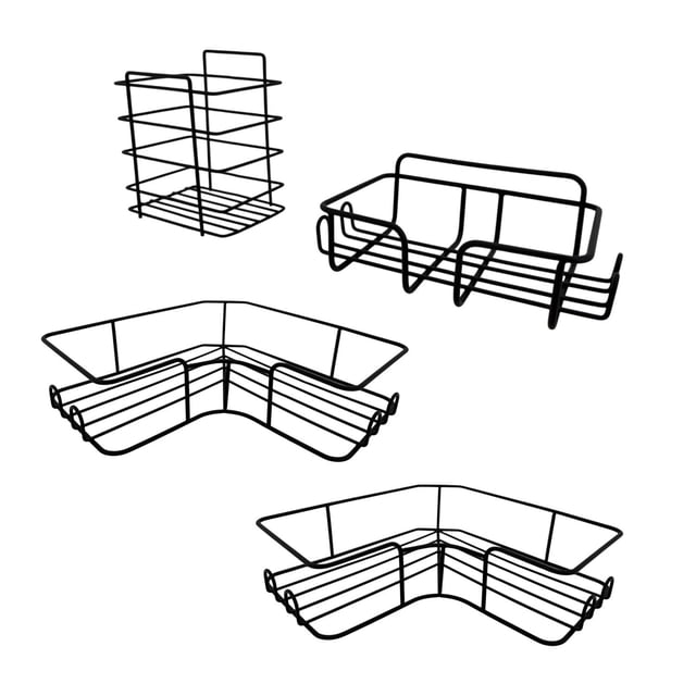 Juego de 4 Repisas Esquinero Organizador de Baño Diseño en L