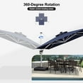 thumbnail image 3 of PURPLE LEAF 12 Feet Solar Powered LED Square Cantilever Umbrella With Base Patio Umbrellas Windproof Hanging Umbrella Outdoor Umbrellas Offset Umbrellas, Navy Blue, 3 of 11