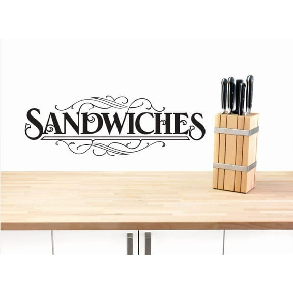 Vinyl Wall Decal Sticker : Sandwiches Sign Diagram Quote   Bedroom Bathroom Living Room Picture Art Peel & Stick Mural Size: 8 Inches X 30 Inches - 22 Colors Available