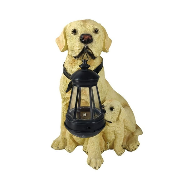 Dvkptbk Décoration de Maison et de Jardin Sculpture Statue de Chien Décoration de Maison, Décoration de Chien en Résine, Lustre Solaire Statue de Chien Décoration de Jardin Extérieure