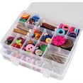 thumbnail image 2 of 18 Grills Plastic Organizer Box with Syptors, Clean Partition Container Storage Handicrafts Jewelery Fishing Teams, Size 7.9 x 6.2 x 1.2 inch, 2 of 5