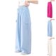 thumbnail image 3 of Odeerbi 5-16 Años Niñas Cargo Pantalones Deportes Pantalones Pierna Ancha Primavera Color Sólido Suelto Pantalones de Trabajo Con Múltiples Bolsillos, 3 of 4