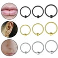 thumbnail image 2 of K-KED Stainless Hinged Segment Nose Ring Ear Cartilage Tragus Helix Lip Piercing ring-Stainless-0.8cm, 2 of 7
