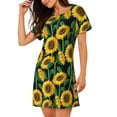 thumbnail image 2 of Bingfone Sunflower 1 Nightgowns for Women Sleep Shirts Short Sleeve Nightshirt Pullover Nightdress Soft Sleepwear, 2 of 6