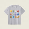 thumbnail image 2 of Toddler Boy Summer Clothes Toddler Boys Solar System Planet Print Short Sleeve T-Shirt,4T 5T 6T 7T 8T Crewneck Casual Summer Space Graphic Tee Tops Gibobby,Grey,Size 8-9T, 2 of 5