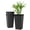 Black, variant on Set of 3 Plastic Flower Pots with Tall Rectangular Shape, Indoor Outdoor Planters for Plants Flowers Herbs, Modern Minimalist Planter Set