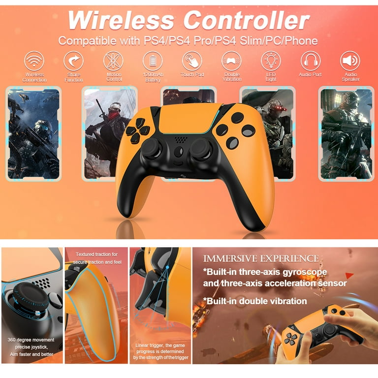 Wireless Game Controller for PS4, Fully Upgrade Sony Playstation 4 Wireless  Controller, Playstation 4 Gamepad Remote with Turbo/Programming and All