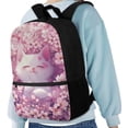 thumbnail image 3 of Uorisanigo Cherry Blossom Cat 17 inch Kids Backpack School 5-15 with Side Mesh Pocket Casual Basic Bookbag Travel Rucksack for Elementary Kindergarten Preschool Student School Bag, 3 of 6