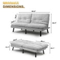 Homall Convertible Futon Sofa Bed, Adjustable Angle, Upholstered, Grey