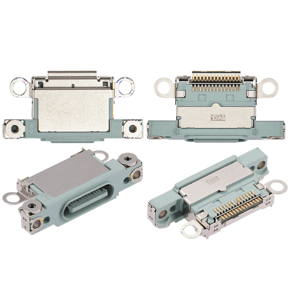 Replacement Charging Port Only Compatible For iPhone 15 / 15 Plus (Green) (10 Pack)