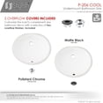 thumbnail image 6 of Stylish Undermount 19.5"W x 16"D White Porcelain Oval Bathroom Sink P-206, 6 of 11