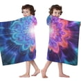 thumbnail image 4 of Colorful Tie Dye Burst Flower Pattern Hooded Bath Towel，50"x30" for Ages 3 To 12 Kids, Quick Dry Lightweight Soft Microfiber Hood Beach Towel Cover Up for Kids, 4 of 7