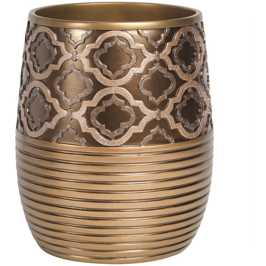 Popular Bath Spindle Gold Collection Bathroom Waste Basket