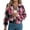 Red, variant on Arlun Cropped Flannel Plaid Shacket Jackets for Women Long Sleeve Button down Lapel Coats 2025 Autumn Winter Trendy Pockets Design Lightweight Comfort Outerwear Red XL
