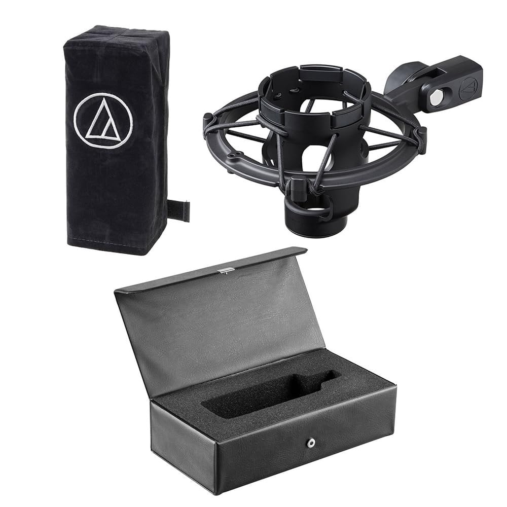 Liquid Audio Audio Technica AT4040 Cardioid Condenser MicrophoneBundle w/Pig Hog PHM10 8mm Mic Cable, Pop Filter Polishing Cloth