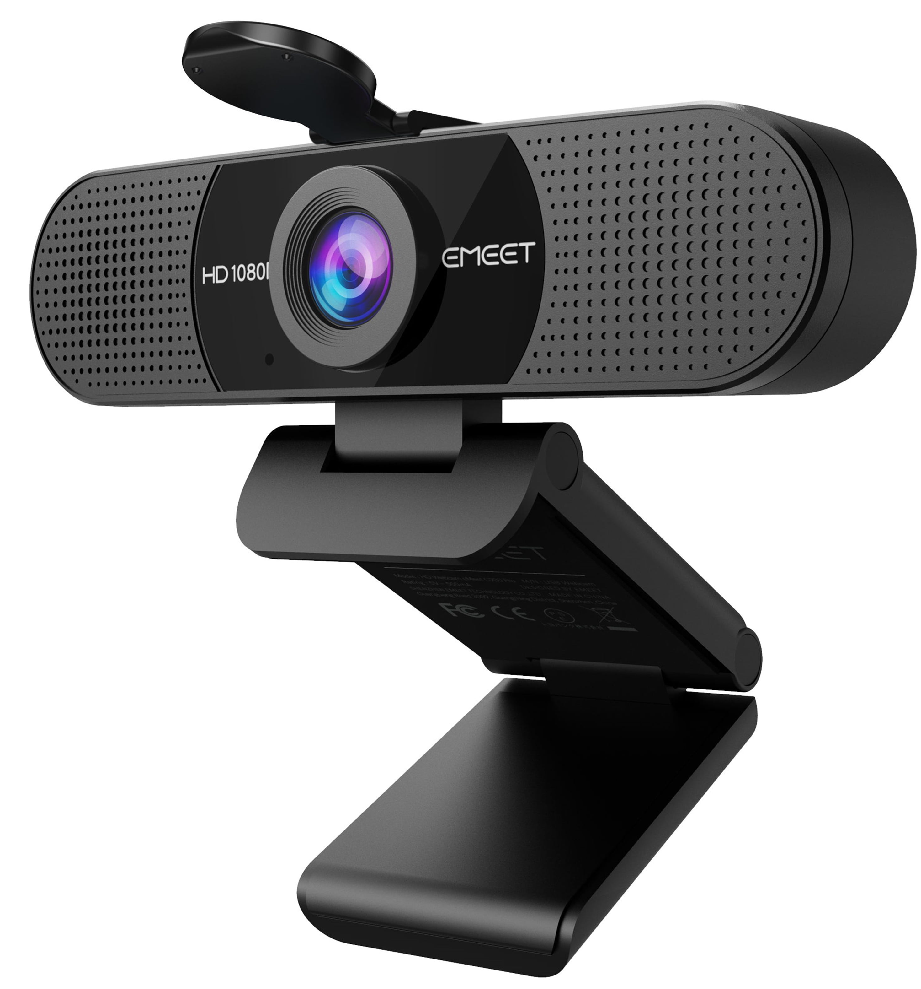 Webcam 1080P Camera with Microphone EMEET C960, 2 Mics Streaming Webcam with Privacy Cover -