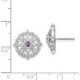 thumbnail image 3 of 14k White Gold Diamond and Amethyst Fancy Earrings - 15mm, 3 of 5