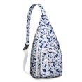 thumbnail image 1 of Exotic Floral Sling Backpack – Palm Leaf & Tropical Flowers Pattern, Durable Anti-Theft Pack for Students, 1 of 4