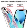 thumbnail image 2 of Nalacover for iPhone 14 Slim Case, Fish Scale Marble Pattern Soft TPU Shockproof Lens Protection Cover for Women Girls, Compatible with MagSafe Wireless Charging Case,Blue Marble, 2 of 5