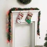 Holiday Time Pre-Lit Pine Garland, Multicolor, Easy Installation