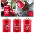 thumbnail image 4 of Zxpjkyu Kitchen Food Storage Canister Set 3 Pcs Coffee Tea Sugar Tins Red, 4 of 9