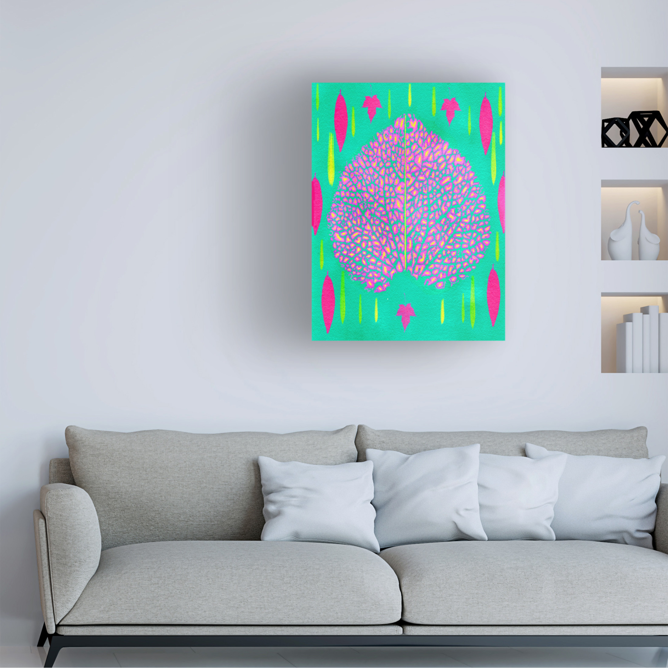 Trademark Fine Art giovanna nicolo  Leaves In Pink Canvas Wall Art