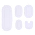 thumbnail image 2 of Home Weavers Hampton Crochet Bath Mat 100% Cotton Reversible Bathroom Rug Set Machine Washable Bathroom Rug, Bath Rug, U Shaped Contour, Runner, Bathroom Rug, White Color 5 Piece Bath Carpet set, 2 of 8