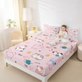 thumbnail image 4 of Homewish Pet Kitten Lover Twin Sheet Sets,Kawaii Cat Twin Fitted Sheet,Puppy Dogs Paws Flat Sheet For Teens,Microfiber Bedroom Decor,3pcs, 4 of 7