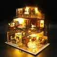 thumbnail image 5 of Mini Dollhouse Assemble Kits DIY Miniature Villa with LED Lights 3D for Home, 5 of 8