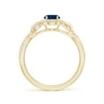 thumbnail image 2 of Angara Natural 0.85 Ct. Blue Sapphire with Diamond Halo Ring in 14K Yellow Gold for Women (Ring Size: 3), 2 of 10