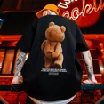 thumbnail image 5 of Camiseta de manga corta con estampado retro americano de oso divertido para hombre, camiseta de algodón Y2K de verano, camisetas de hip hop de gran tamaño con estampado, 5 of 5