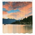 thumbnail image 3 of Ambesonne Lake Shower Curtain, Sunset at Lake Tahoe USA, 69"Wx84"L, Salmon Green Ivory, 3 of 3