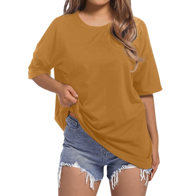 Chemises à Manches Longues Amples et Longues pour Femmes, Printemps Été, Manches Mi-Longues, Col en V, Col Roulé Simulé, Tunique en Coton à Manches Longues pour Femmes, T, Col Rond, Chemises à Manches Longues pour Femmes, Chemise