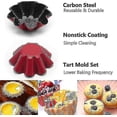 thumbnail image 3 of Paquete de 10 moldes para tartas, mini moldes para magdalenas y pasteles de acero al carbono, 3 of 5