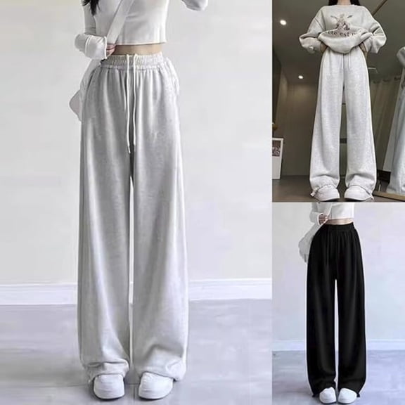 Blekii Teen Girls Baggy Sweatpants Wide Leg, Teen Girls Baggy Sweatpants, Wide Leg Loose Casual Pants Elastic Waist, Oversized Athletic Joggers Loose Casual Pants Elastic Waist Casual Wear, Lounge,